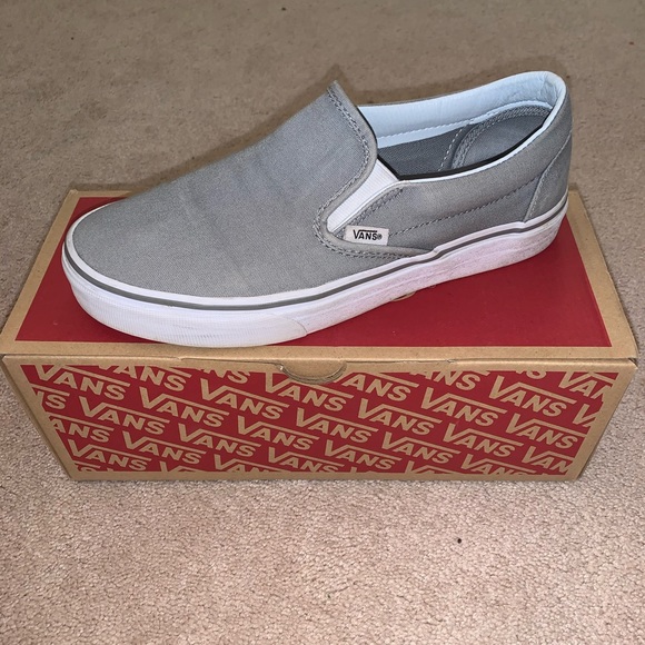 vans wild dove true white slip on